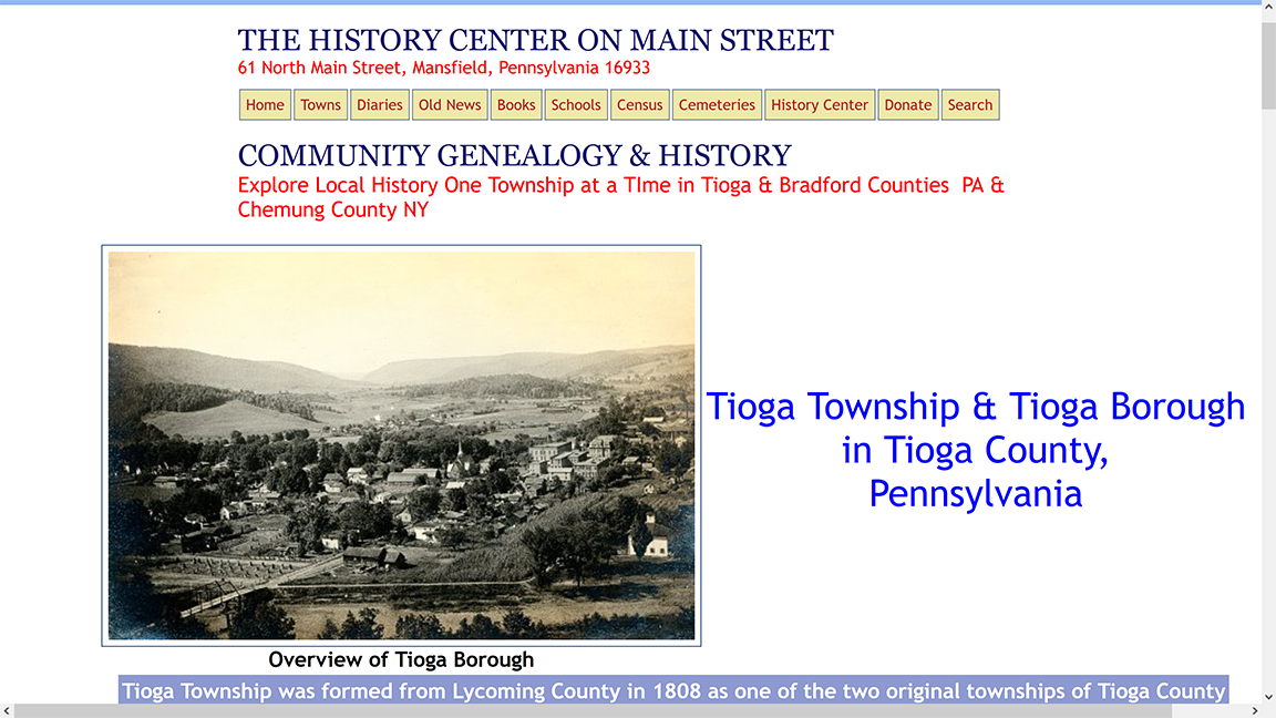 Tioga History